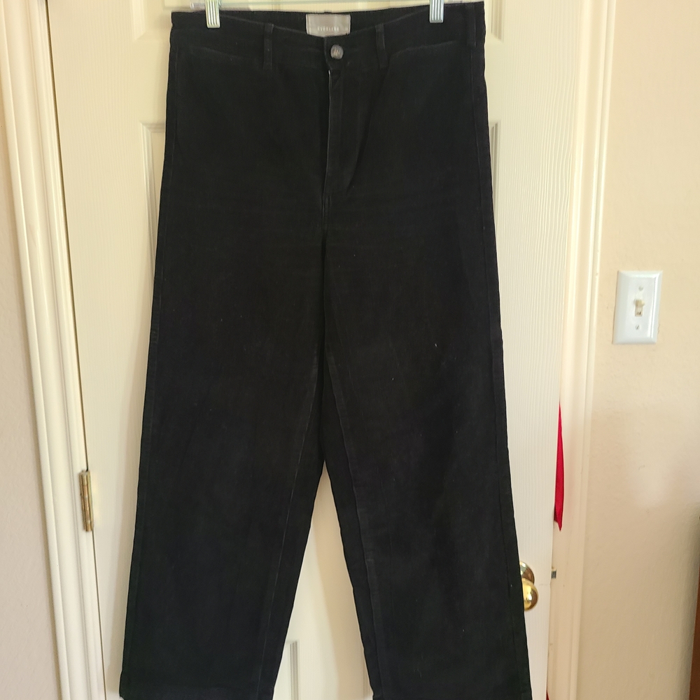 Everlane Black Corduroy Straight-Leg Pants